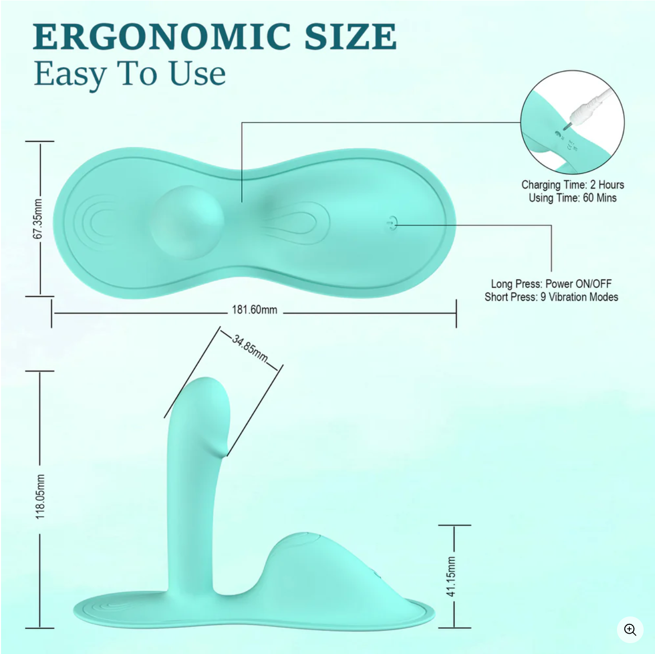 VibeMeUp® G-Punkt-Vibrator im Reitstil mit Kissen
