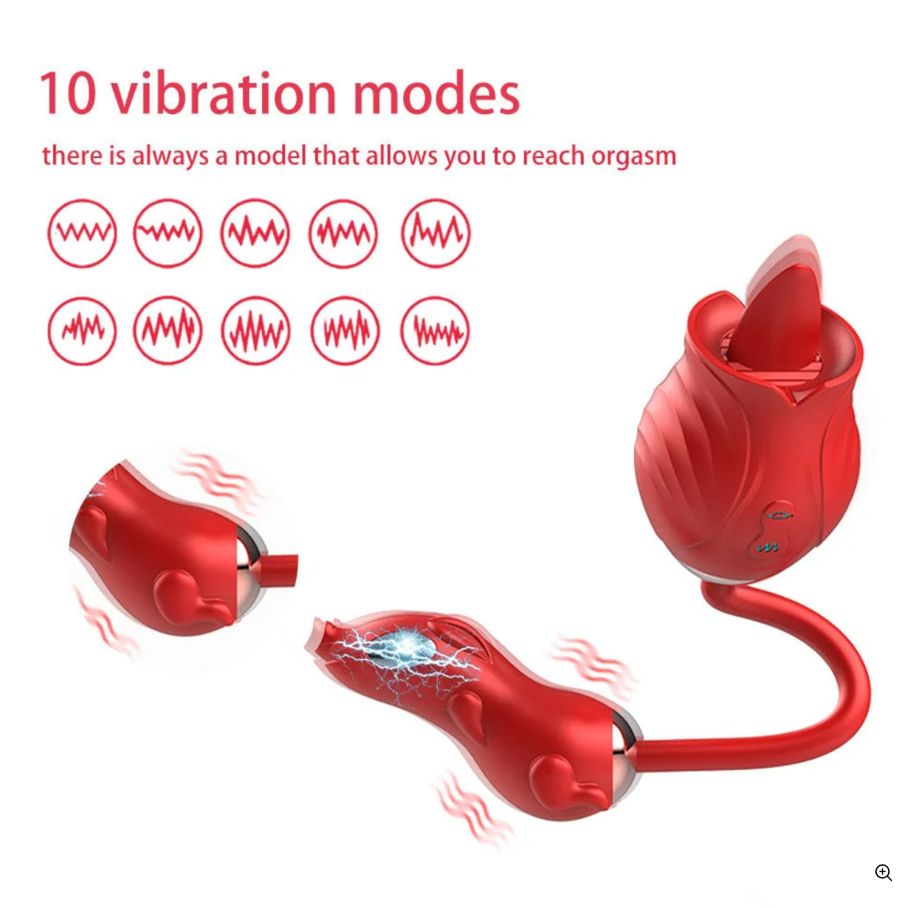 VibeMeUp® Rose Doppelkopf-Zungenleckvibration