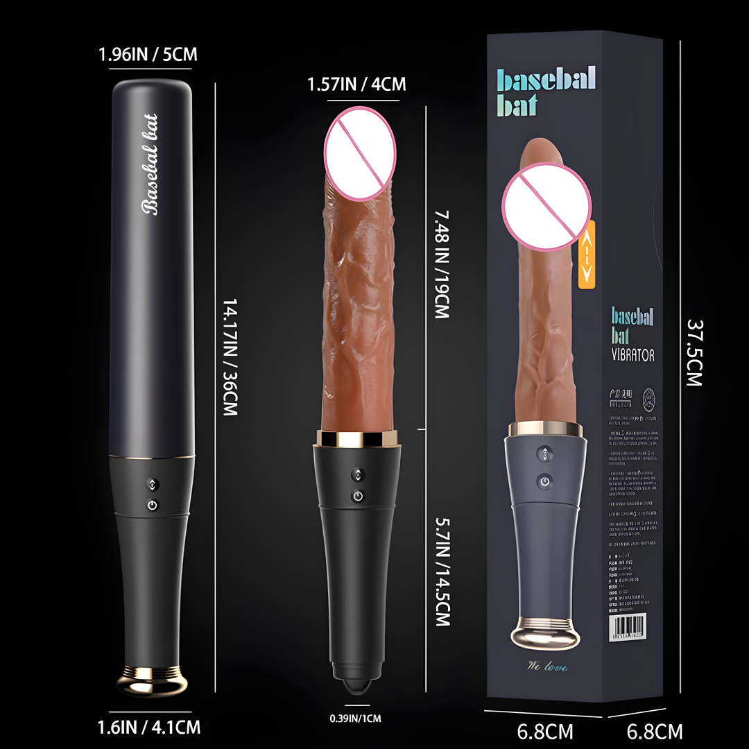 VibeMeUp® Baseball - Automatischer Teleskopdildo mit Zungenleck- und Heizfunktion