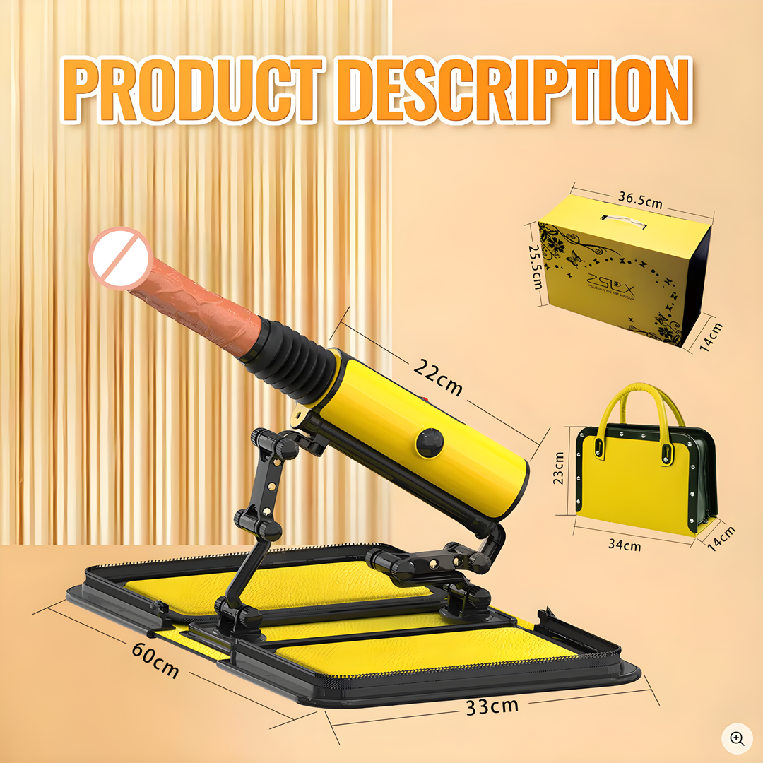 VibeMeUp® Ledertasche Sexmaschine Masturbation Pumppistole mit Dildos