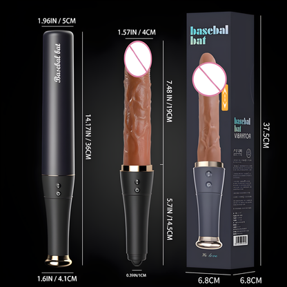VibeMeUp® Baseball - Automatischer Teleskopdildo mit Zungenleck- und Heizfunktion